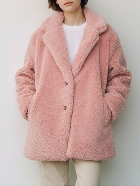 Thereabouts Ultra Plush Teddy Faux-Shearling Coat in Cotton Candy Pink